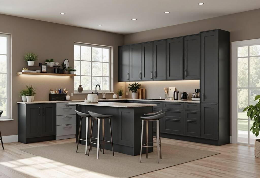 Mueble de cocina a medida de color negro